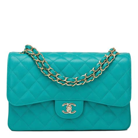 chanel turquoise caviar|Handbags & Bags .